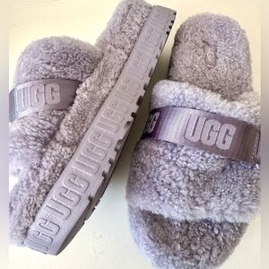 UGG Fluffita Lavender Platform Slippers Size 9